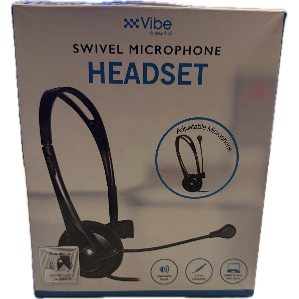Swivel Mic Headset by Vibe--Lightweight‎ Adjustable-3.5mm interface.